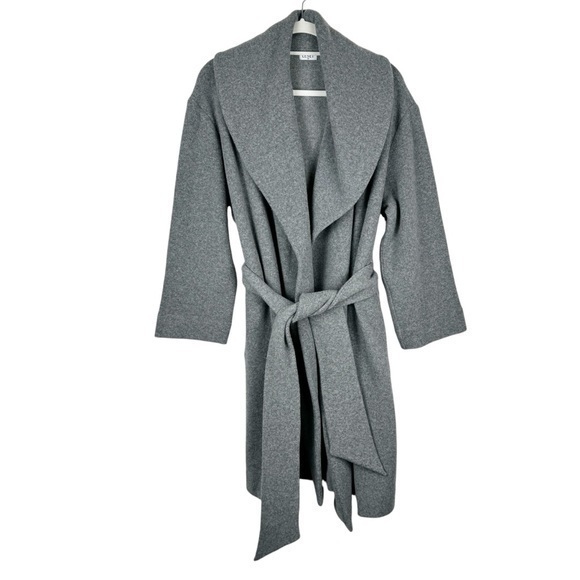 Leset Sienna Wrap Coat in Heather Grey Wool Blend Size XS - Picture 1 of 5